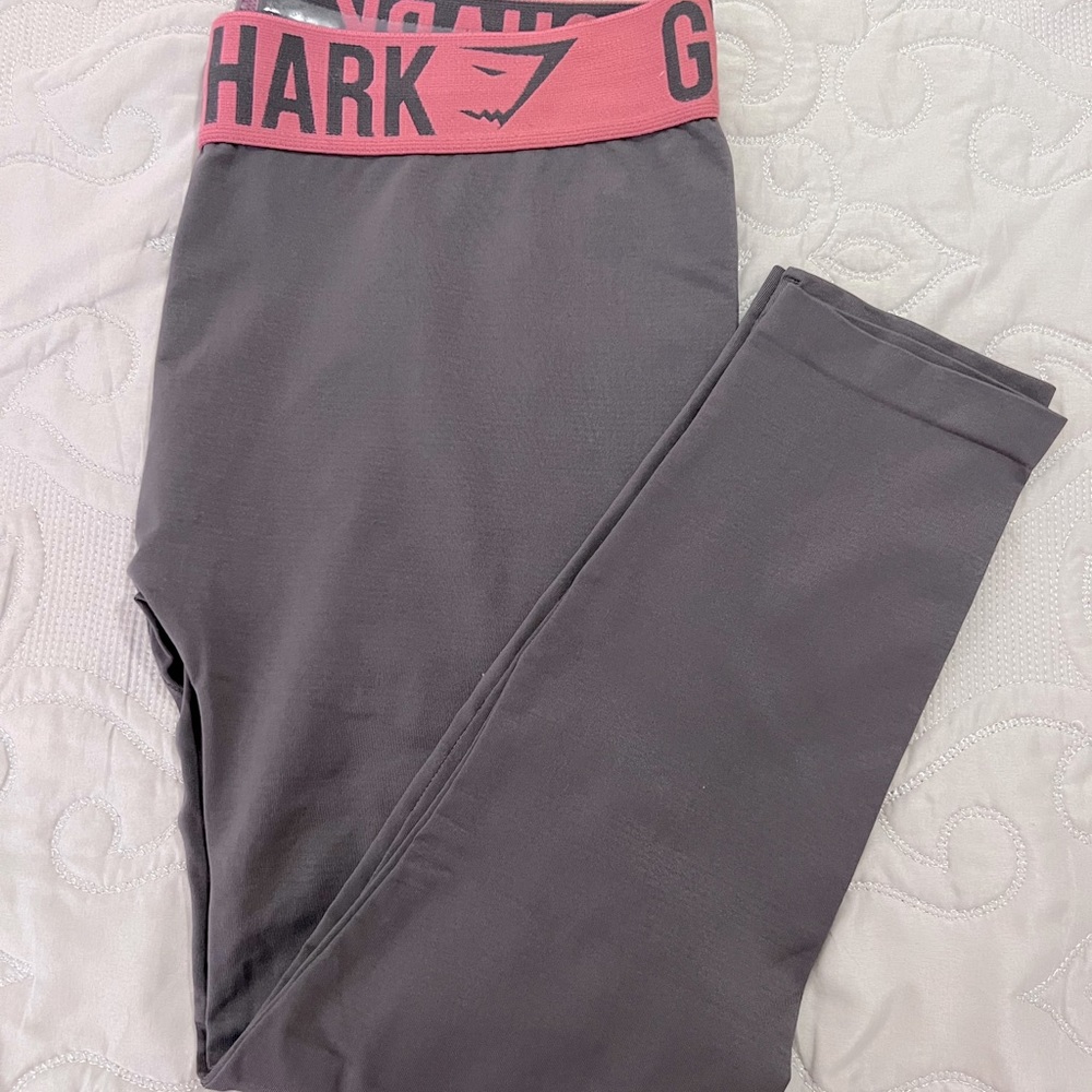 Gymshark Fit Cropped Leggings - Charcoal/Dusky Pink